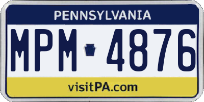 PA license plate MPM4876