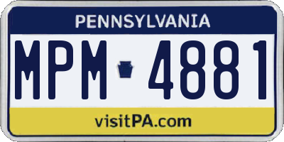 PA license plate MPM4881