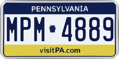 PA license plate MPM4889