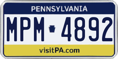 PA license plate MPM4892