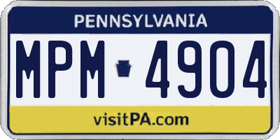 PA license plate MPM4904