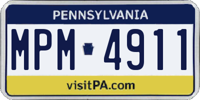 PA license plate MPM4911