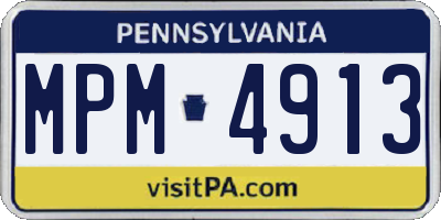 PA license plate MPM4913