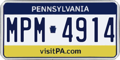 PA license plate MPM4914