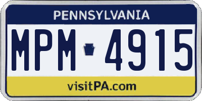 PA license plate MPM4915