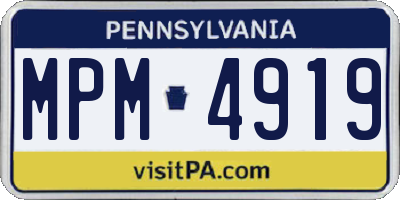 PA license plate MPM4919