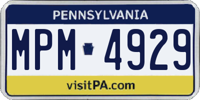 PA license plate MPM4929