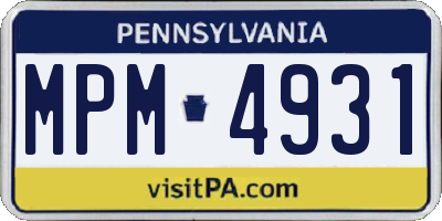 PA license plate MPM4931