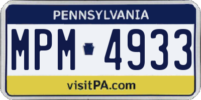 PA license plate MPM4933