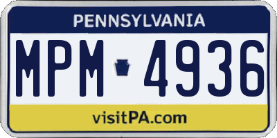 PA license plate MPM4936