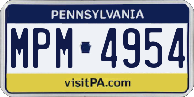 PA license plate MPM4954