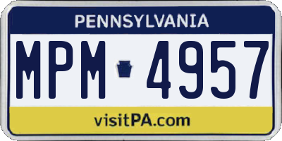 PA license plate MPM4957