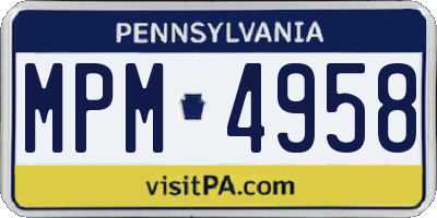 PA license plate MPM4958