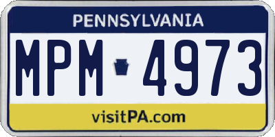 PA license plate MPM4973
