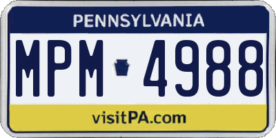 PA license plate MPM4988