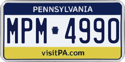 PA license plate MPM4990