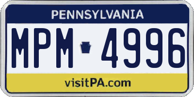 PA license plate MPM4996