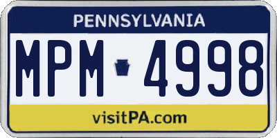 PA license plate MPM4998