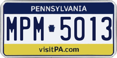 PA license plate MPM5013