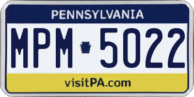 PA license plate MPM5022