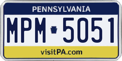 PA license plate MPM5051