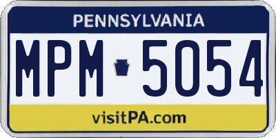 PA license plate MPM5054
