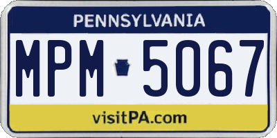 PA license plate MPM5067