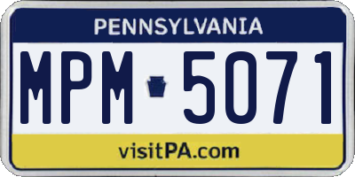 PA license plate MPM5071