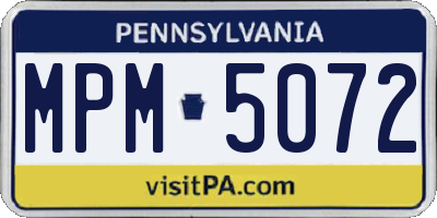 PA license plate MPM5072