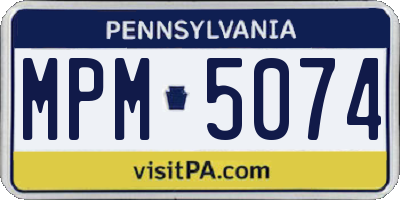 PA license plate MPM5074