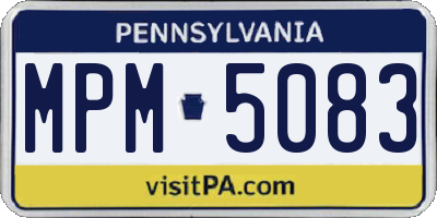 PA license plate MPM5083