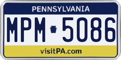 PA license plate MPM5086