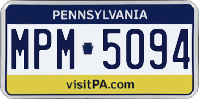 PA license plate MPM5094