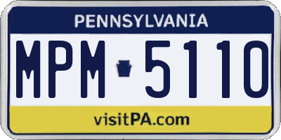 PA license plate MPM5110