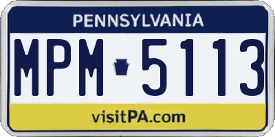 PA license plate MPM5113