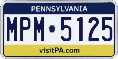 PA license plate MPM5125