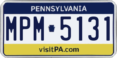 PA license plate MPM5131
