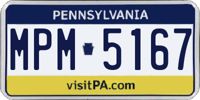 PA license plate MPM5167