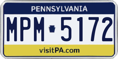 PA license plate MPM5172