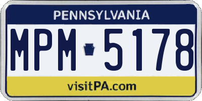 PA license plate MPM5178