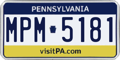 PA license plate MPM5181