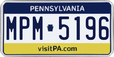 PA license plate MPM5196