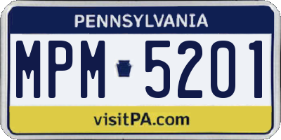 PA license plate MPM5201