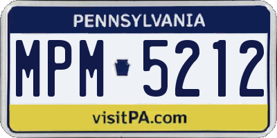 PA license plate MPM5212