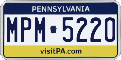 PA license plate MPM5220