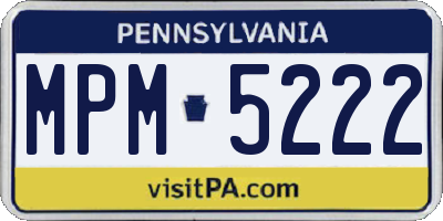 PA license plate MPM5222
