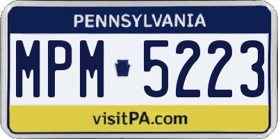 PA license plate MPM5223