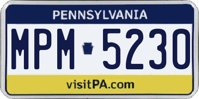 PA license plate MPM5230