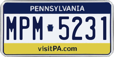 PA license plate MPM5231