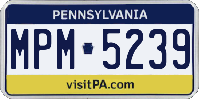PA license plate MPM5239